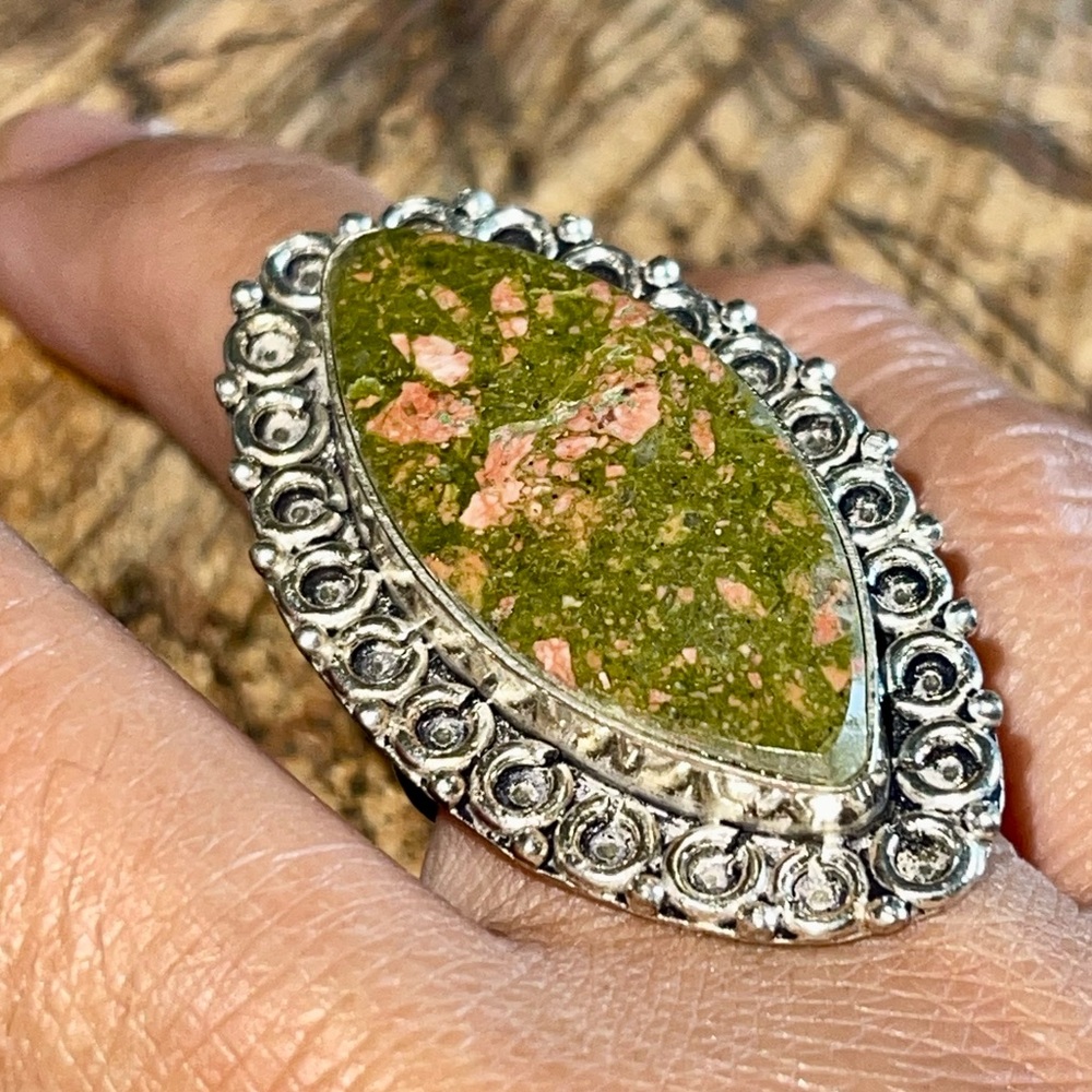 Unakite Jasper Ring Size 7